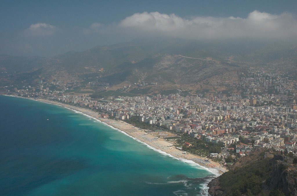 Aerial view of Cleopatra Beach, Alanya