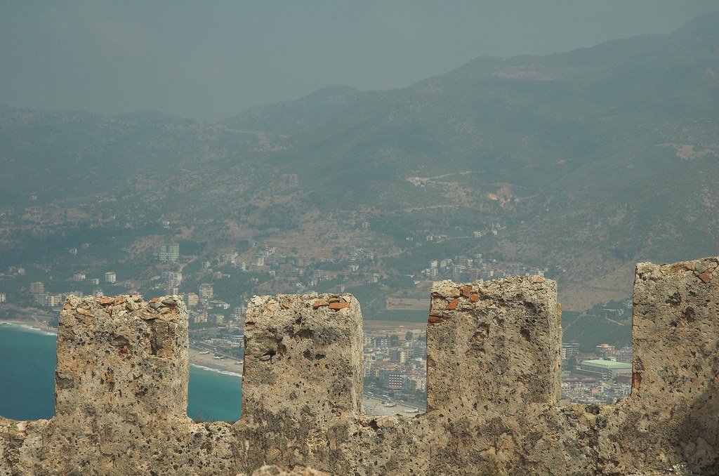 Alanya Castle battlements overlooking the city
