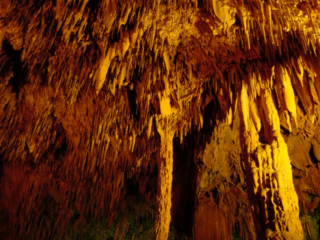 Stalactites inside Damlataş Cave
