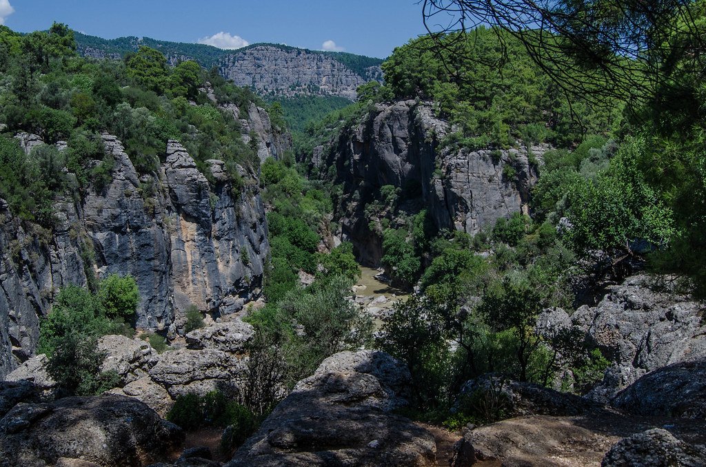 Köprülü Canyon rock walls and river